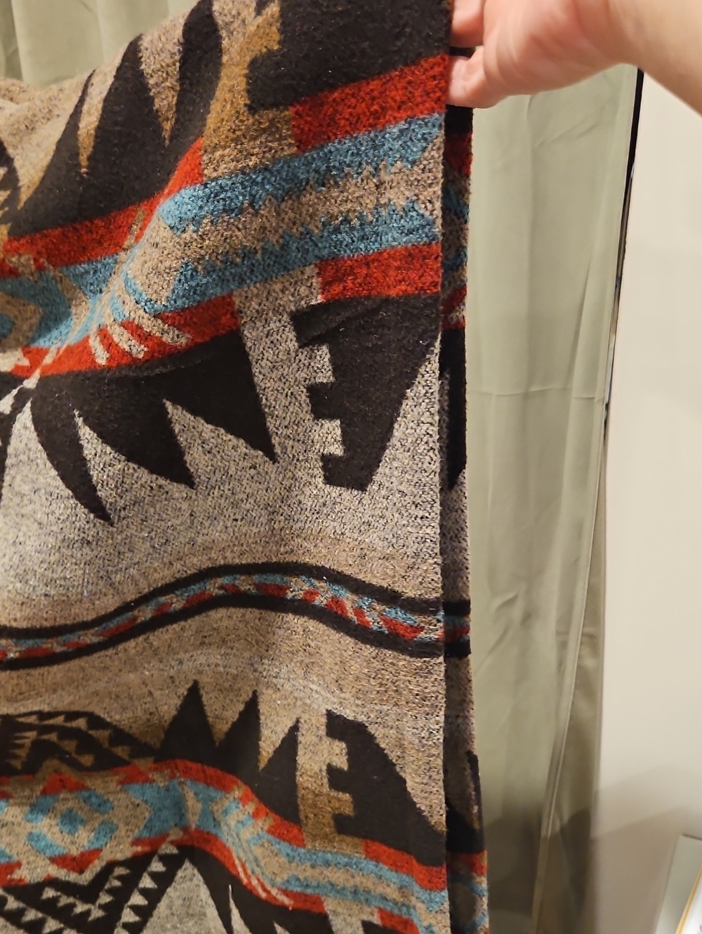 Women's Neutral Aztec Pattern Button-Front Coat - Picture 6 of 12